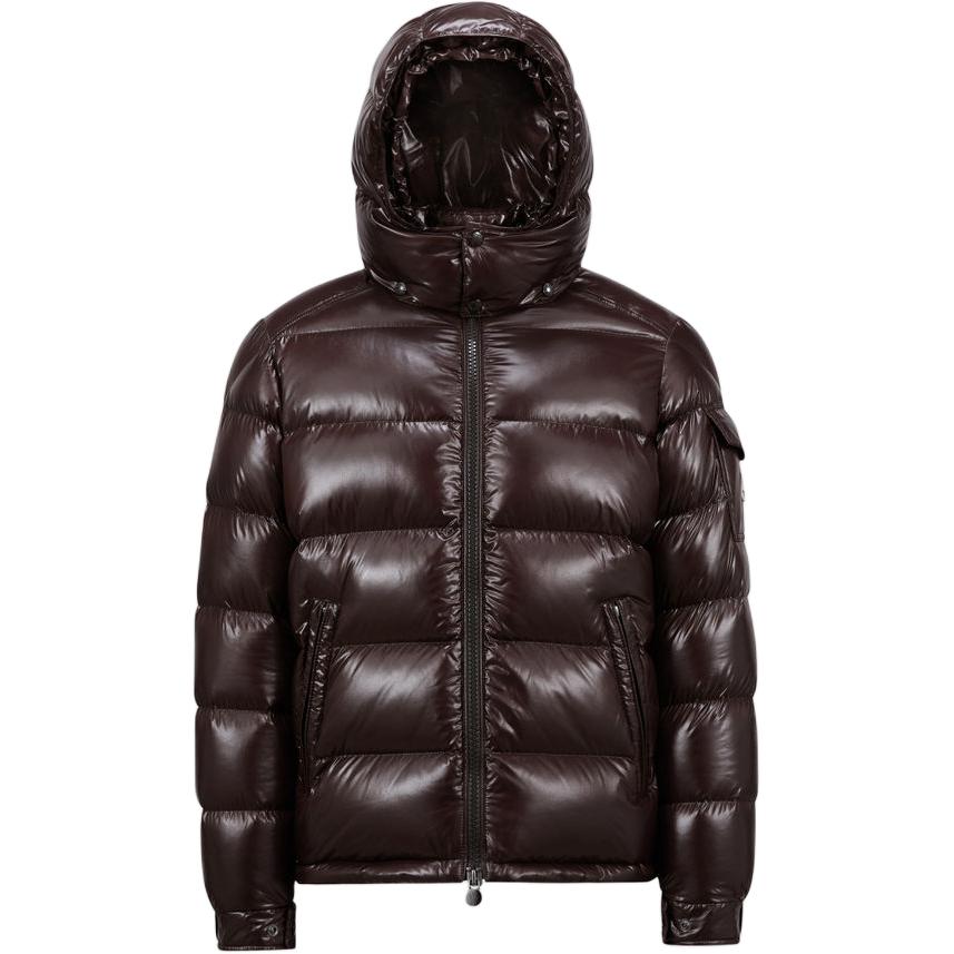 Moncler Maya Waterproof Glossy Down Jacket High Collar Unisex - Dark Brown. J20911A5360068950243