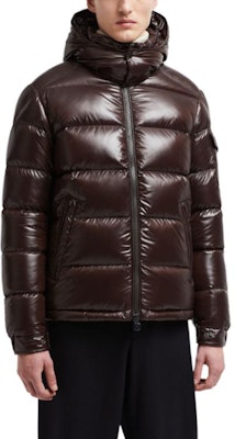 Moncler Maya Waterproof Glossy Down Jacket High Collar Unisex - Dark Brown. J20911A5360068950243 Lookbook Moncler Maya Waterproof Glossy Down Jacket High Collar Unisex - Dark Brown. J20911A5360068950243