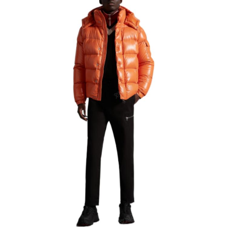Moncler Maya Winter  Orange Hooded Down Jacket with Embroidered Logo. H20911A002565969T330 圖 3