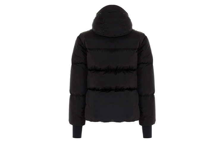 Lookbook Moncler Mazod Jaket Musim Sejuk Logo Besar dengan Hood - Hitam 1B518105399E-999