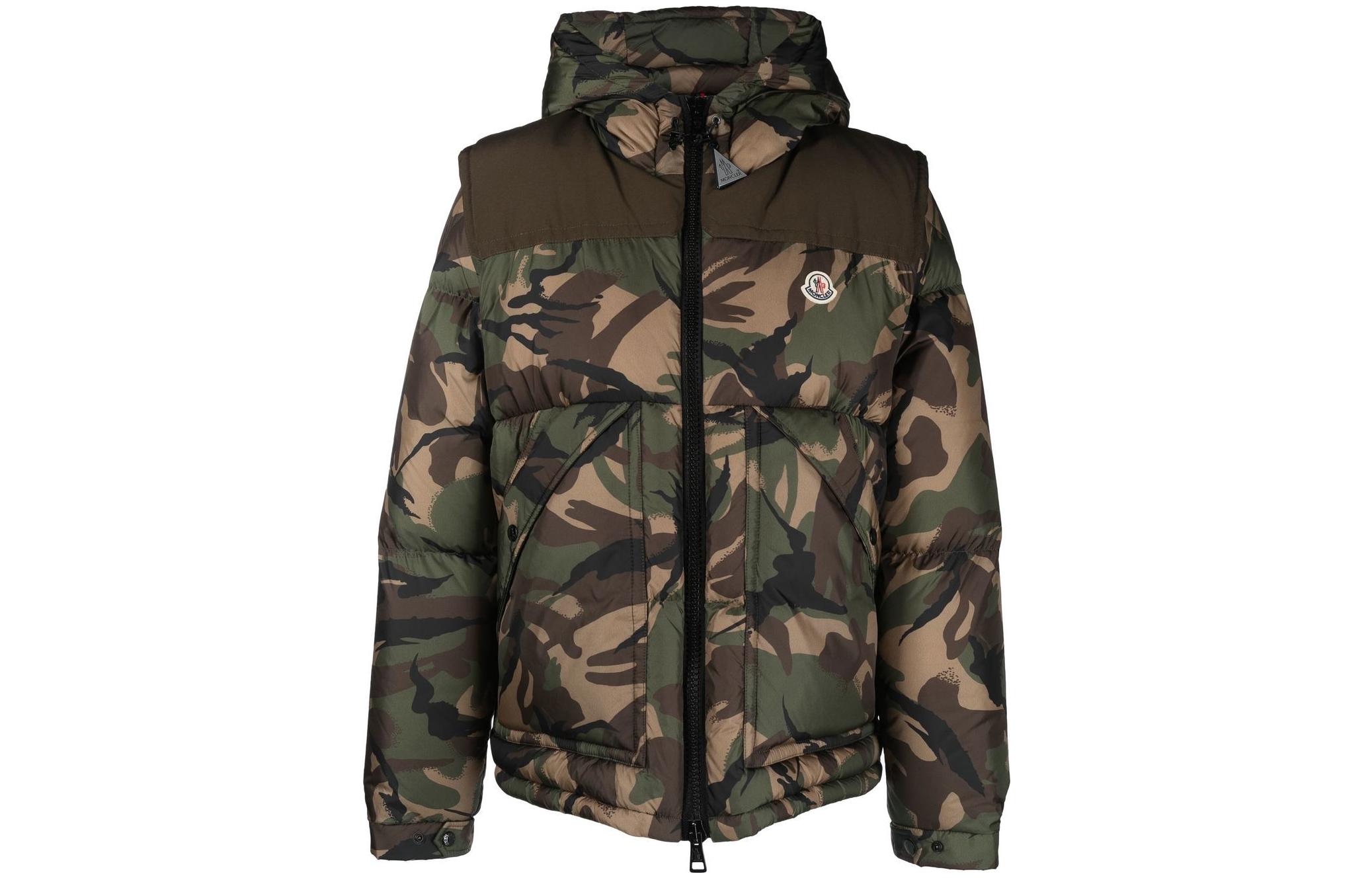 Order Moncler MEAKAN FW22 Camo Print Hooded Down Jacket Unisex - Army Green. 1A00223596C7F81
