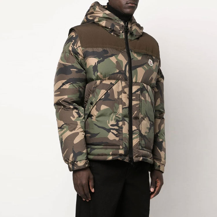 Purchase Moncler MEAKAN FW22 Camo Print Hooded Down Jacket Unisex - Army Green. 1A00223596C7F81