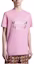 Shop Moncler Logo Metalik Kemeja-T Pink Leher Bulat Lelaki. J10918C0004089AJS52E