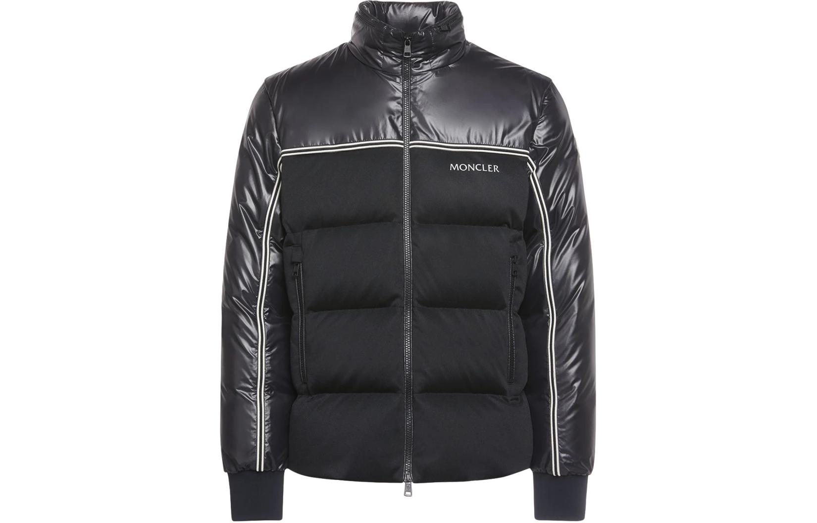 Moncler Michael Letter Print Colorblock Puffer Jacket Men’s Black. 1A00026595ZJ999