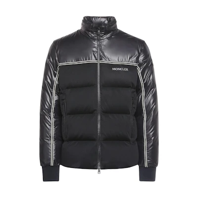 Moncler Michael Letter Print Colorblock Puffer Jacket Men’s Black. 1A00026595ZJ999