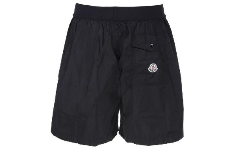 Lookbook Moncler Mid-Rise Elastic Waist Logo Print Shorts Black 2C00010-53326-999