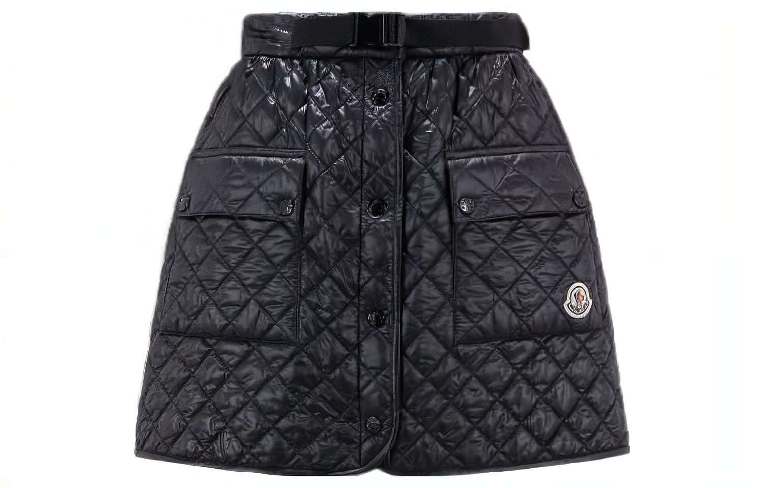 Order Moncler Rok Pendek Kasual Hitam Minimalis Warna Solid dengan Kancing. I20932D00005595ZZ999