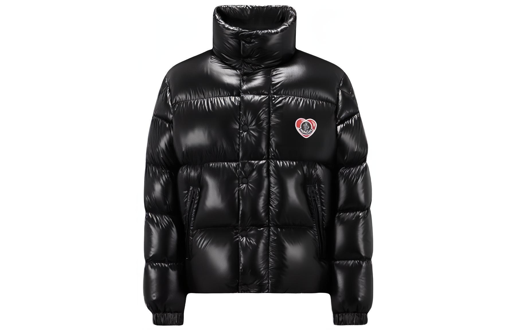 Moncler Misam Black Down Jacket Heart Logo Unisex Stand Collar Outerwear. I20911A00152595GJ999