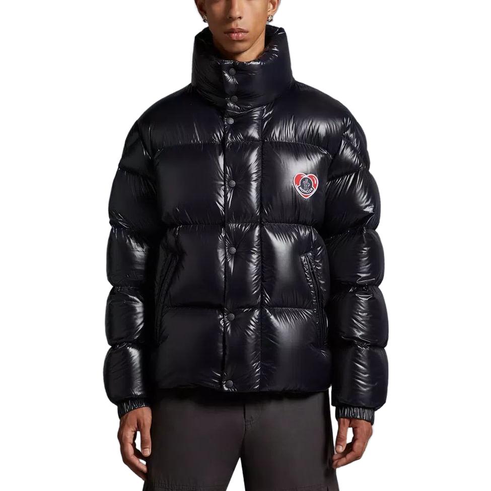 Purchase Moncler Misam Jaket Hitam Logo Hati Unisex Kolar Tegak. I20911A00152595GJ999