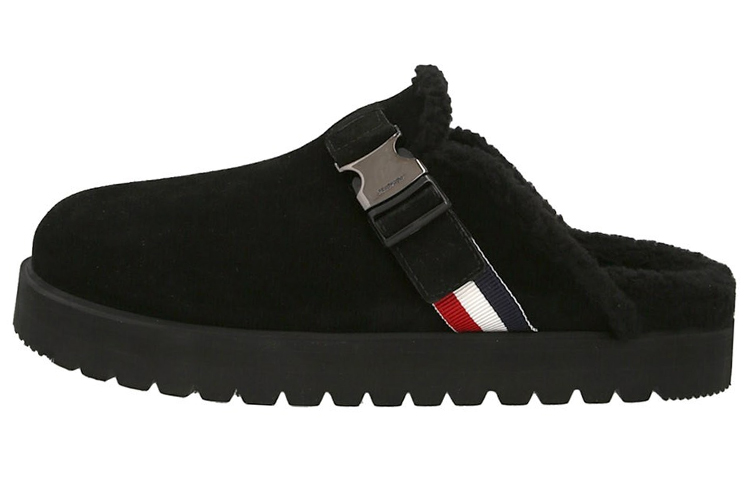 Moncler Mon Mule 'Black Velvet Buckle Sandal'