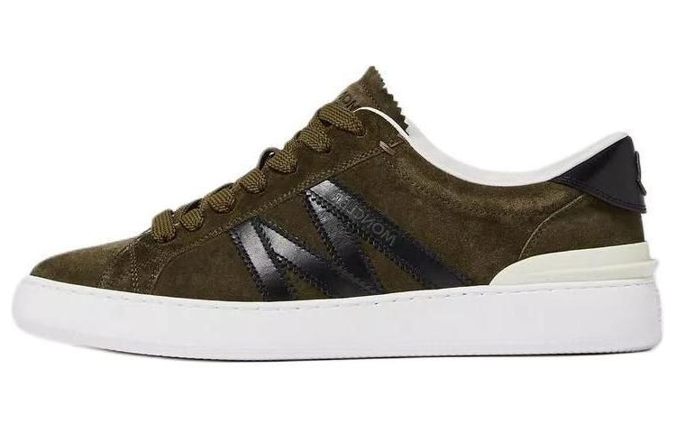 Moncler Monaco M Trainers 'Brown Leather Low Top'
