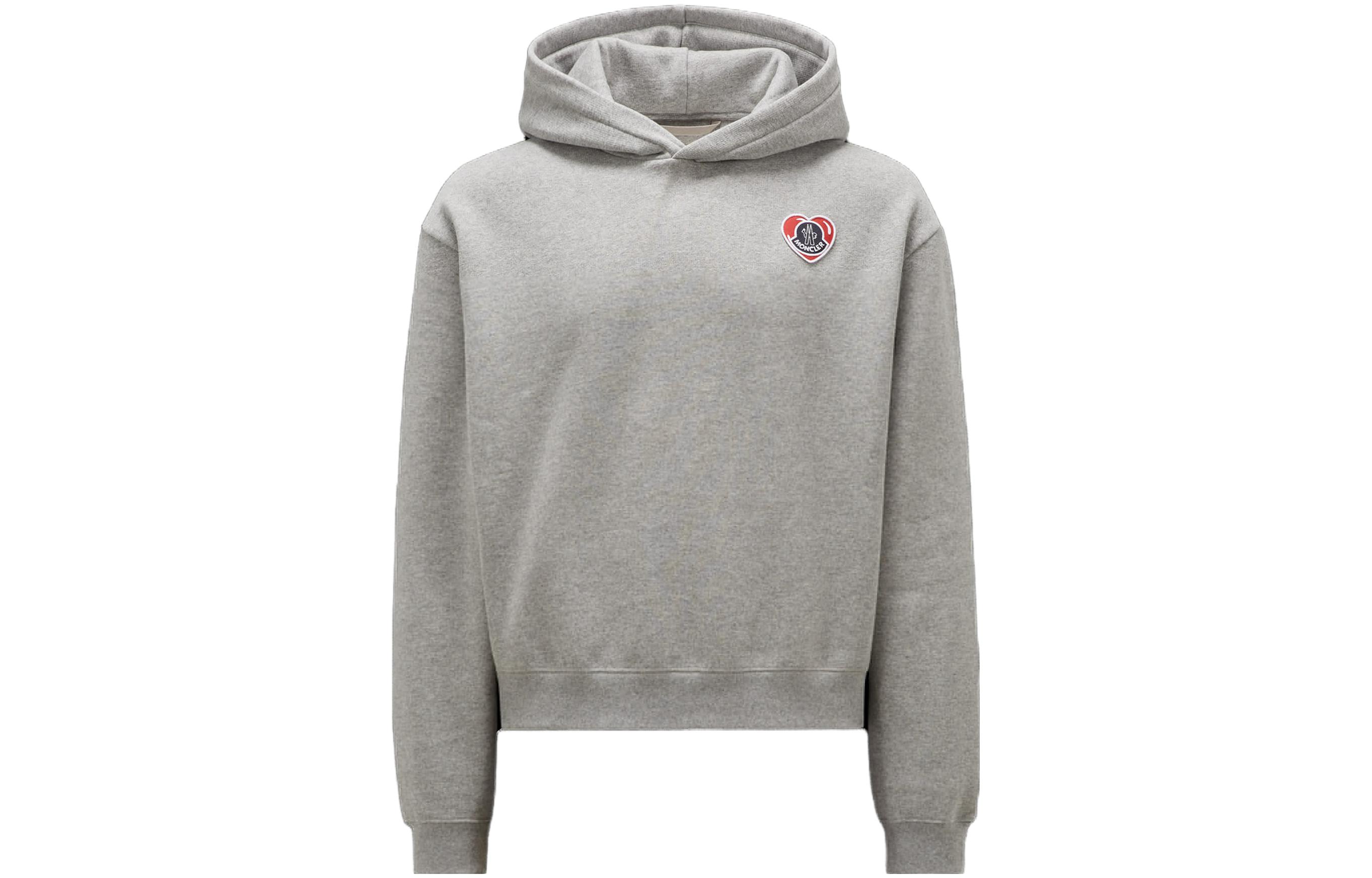 Moncler Moncoeur Logo Embroidered Oversized Hoodie Gray I20918G00044809KX984