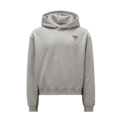 Moncler Moncoeur Logo Embroidered Oversized Hoodie Gray I20918G00044809KX984