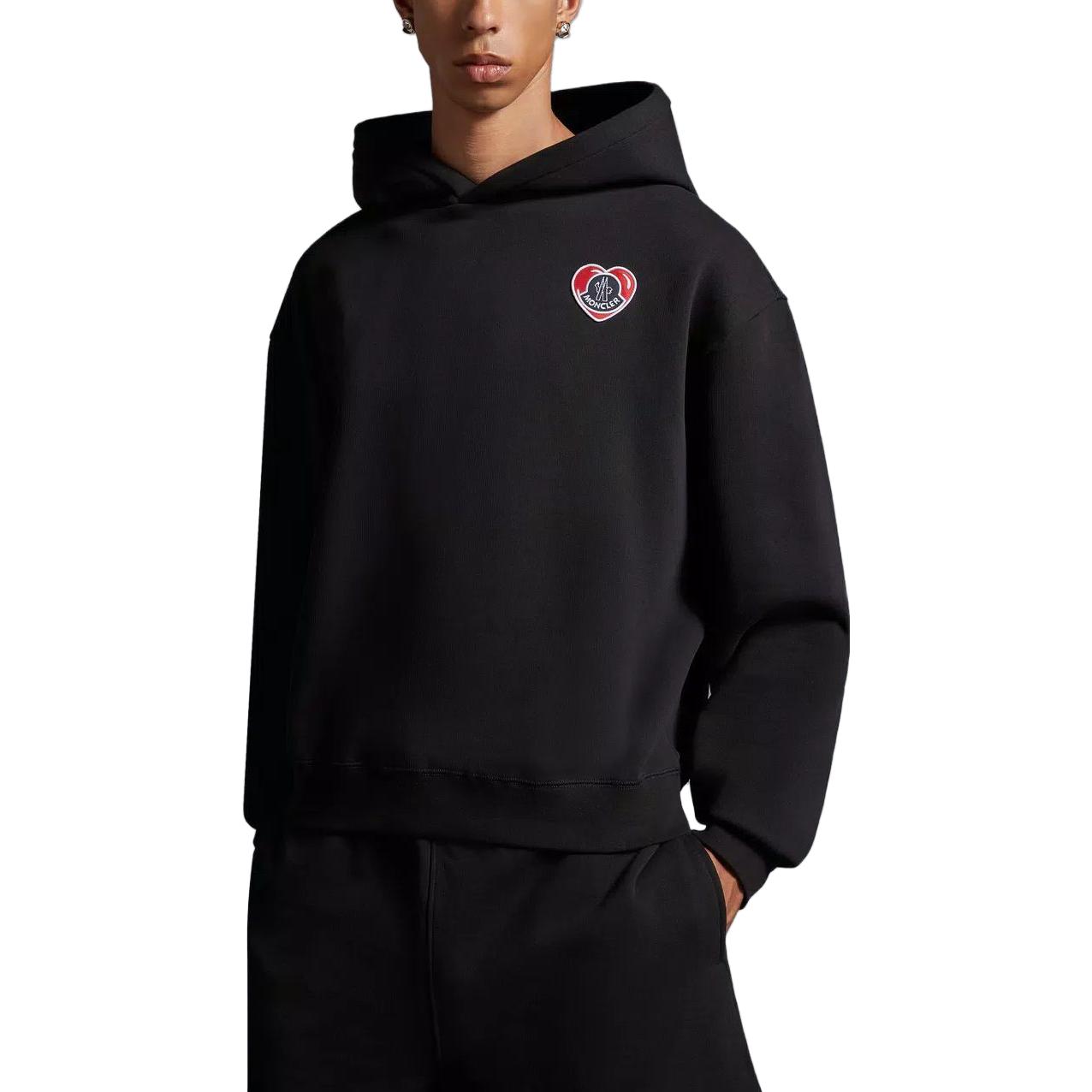 Purchase Sudadera Negra Moncler Moncoeur con Logo de Corazón y Diseño Casual. I20918G00044809KX999