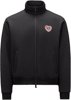 Moncler Moncoeur Motif Zip-Up Sweatshirt Black Jacket with Letter Print. I20918G00065899A1999 Order Moncler Moncoeur Motif Zip-Up Sweatshirt Black Jacket with Letter Print. I20918G00065899A1999