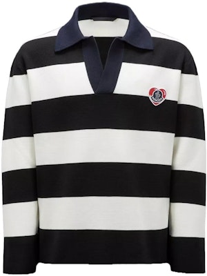 Polo de Punto Ajustado de Manga Larga a Rayas Moncler Moncoeur Blanco. I20919A00001M1113P90 Buy Polo de Punto Ajustado de Manga Larga a Rayas Moncler Moncoeur Blanco. I20919A00001M1113P90