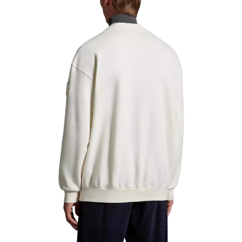 Purchase モンクレール モノグラム クルーネック スウェットシャツ ホワイト 長袖プルオーバー I20918G0007089A9Y034