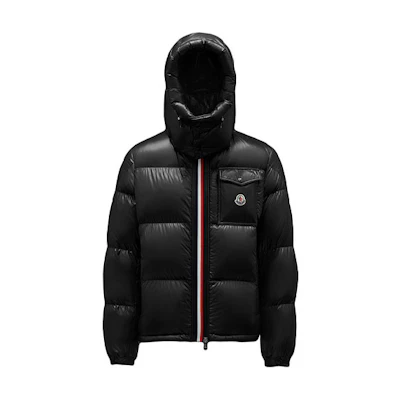 Moncler Montbeliard Glossy Nylon Hooded Short Down Jacket Unisex Black G20911A0014268950999