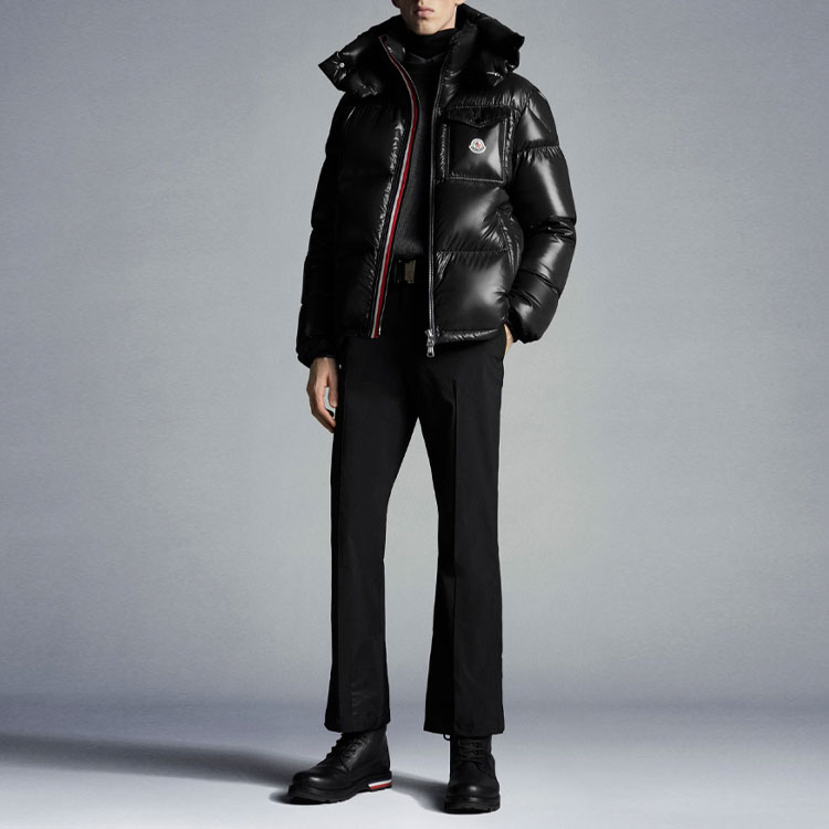 Moncler Montbeliard Glossy Nylon Hooded Short Down Jacket Unisex Black G20911A0014268950999 圖 3