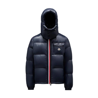 Moncler Montbeliard Navy Blue Unisex Down Jacket with Hood and Zip Closure. I20911A51X0068950742