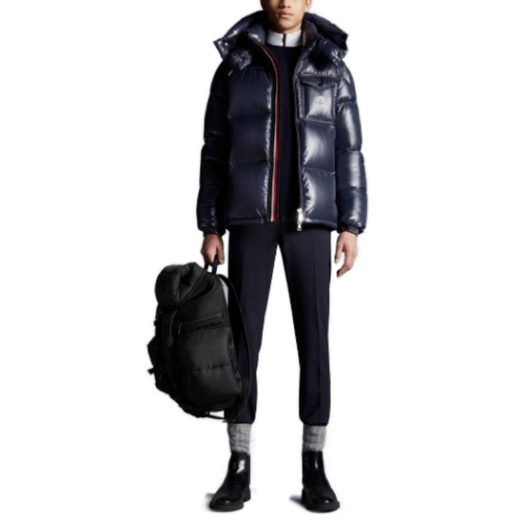 Moncler Montbeliard Navy Blue Unisex Down Jacket with Hood and Zip Closure. I20911A51X0068950742 圖 3