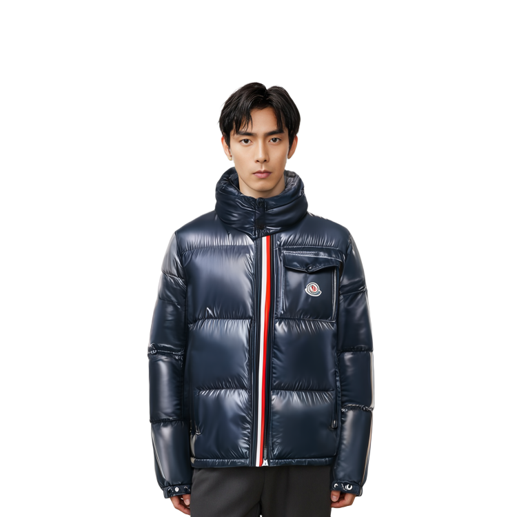 Sizing Moncler Jaket Montbeliard Hoodie Pendek Navy Unisex Koleksi Salju. 0911A51X0068950742
