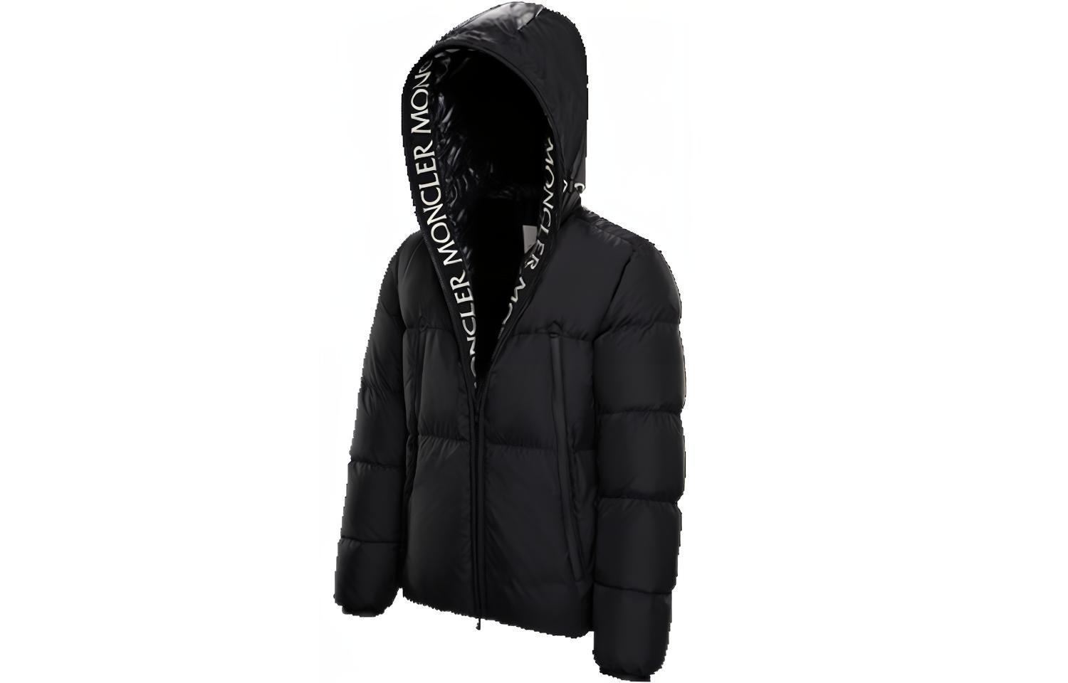 Shop Moncler Montcla Jaket Unisex dengan Logo Ritsleting & Trim Hood Bulu Angsa. 0911B56900C0300999