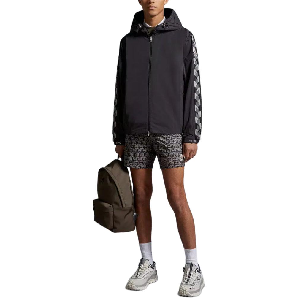 Lookbook Moncler Moyse Stripe Cherry Blossom Jaket Puffer Hoodie Hitam Pria. J10911A0004754A91999