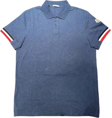 Moncler Navy Blue Polo Shirt with Contrasting Stripe Cuffs Casual Comfort. I10918A00023899P0791 Buy Moncler Navy Blue Polo Shirt with Contrasting Stripe Cuffs Casual Comfort. I10918A00023899P0791