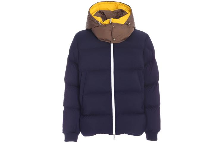 Moncler Navy Blue Hooded Colorblock Down Jacket Windproof & Warm. 1A0009253333781