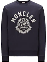 Moncler Navy Blue Letter Logo Printed Long Sleeve Sweatshirt I20918G0000989A2L778 Moncler Navy Blue Letter Logo Printed Long Sleeve Sweatshirt I20918G0000989A2L778
