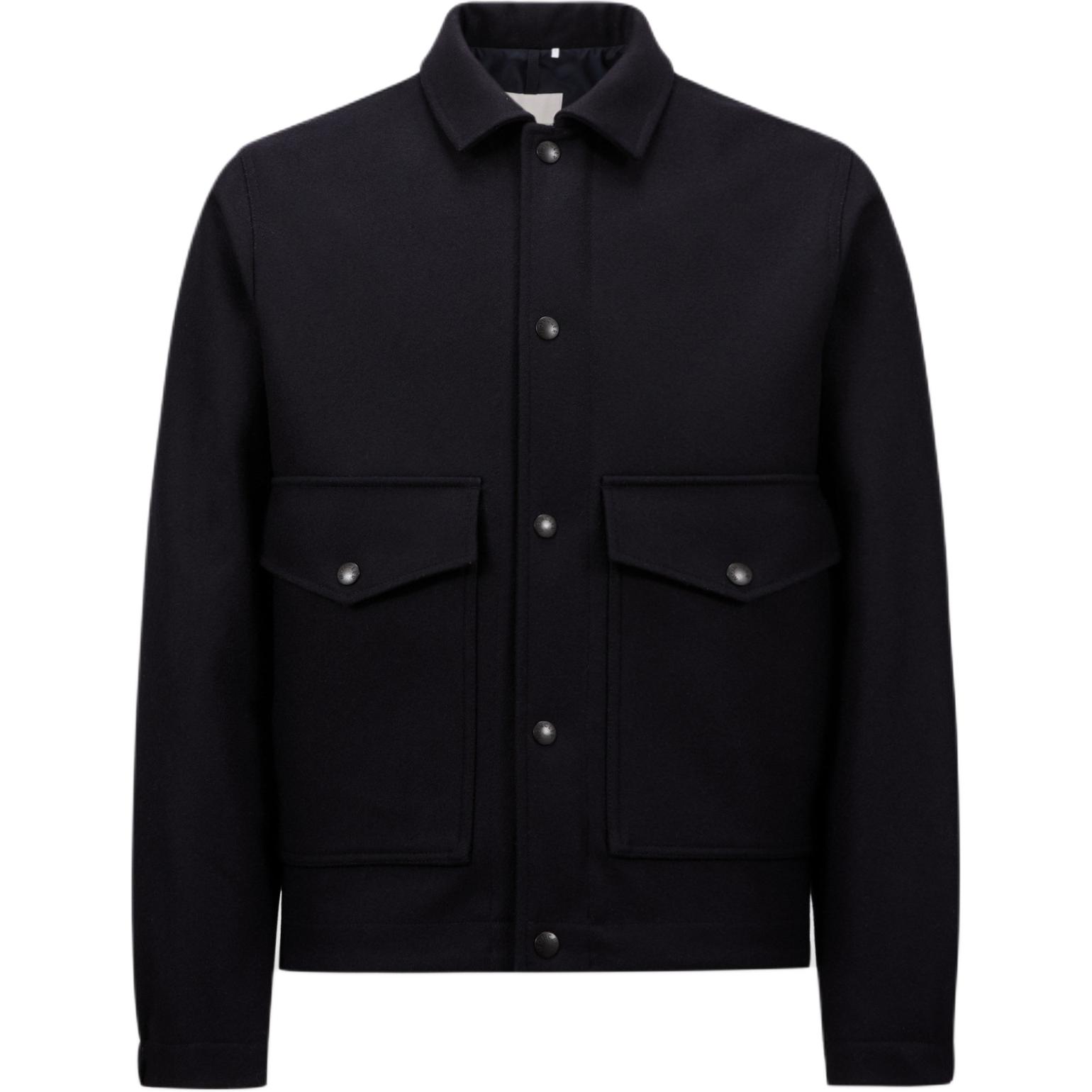 Moncler Navy Blue Minimalist Logo Zip-Up Jacket J20911G000335980I786