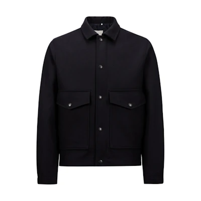 Moncler Navy Blue Minimalist Logo Zip-Up Jacket J20911G000335980I786