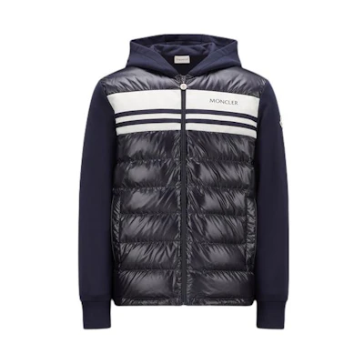 Moncler Navy Blue Padded Cotton Zip-Up Hooded Down Jacket I20918G00059809KZ778