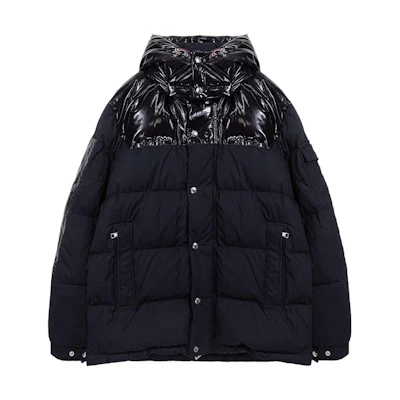 Moncler Navy Blue Quilted Down Jacket with Colorblock Design 1A001205965Q776