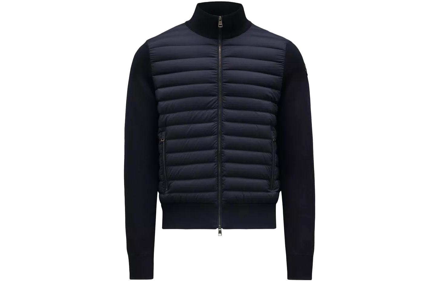 Moncler Navy Blue Solid Zip-Up High-Neck Down Jacket J10919B00018V9100781