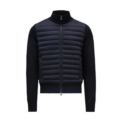 Moncler Navy Blue Solid Zip-Up High-Neck Down Jacket J10919B00018V9100781