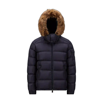 Moncler Navy Blue Solid Zip-Up Hooded Jacket H20911A002705968E742