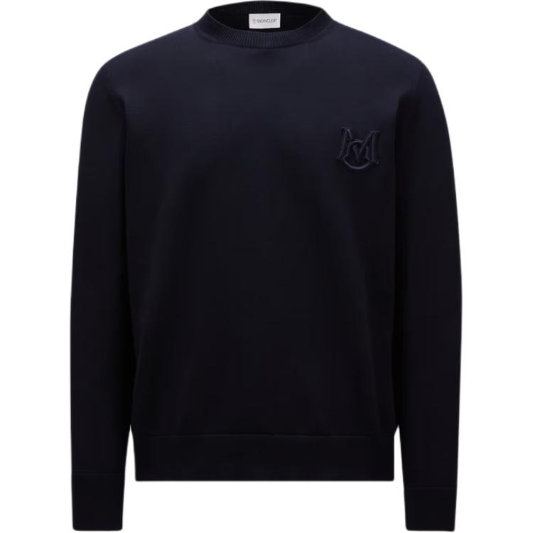 Moncler Navy Embroidered Logo Cotton Crewneck Sweatshirt J20919C00002M1113742