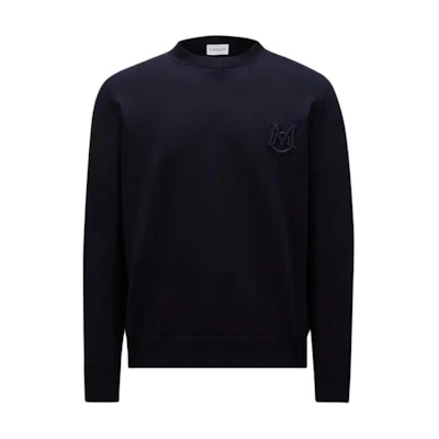 Moncler Navy Embroidered Logo Cotton Crewneck Sweatshirt J20919C00002M1113742