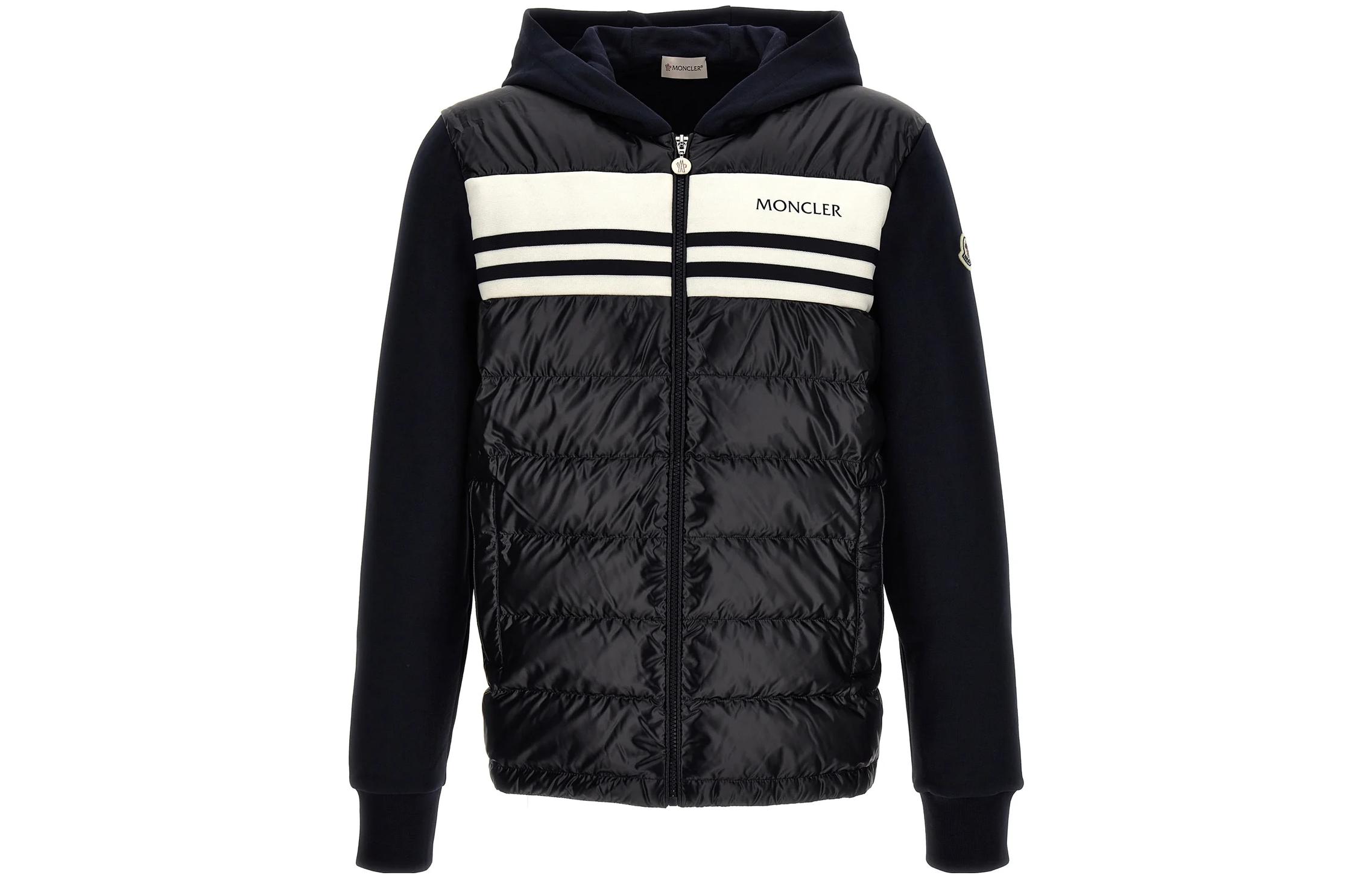 Moncler Navy Logo Print Down Padded Zip-Up Hooded Jacket 8G00059-809KZ-778 圖 2