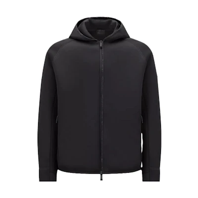 Moncler Neoprene Zip-Up Hoodie Black Full-Zip Long Sleeve Hoodie I20918G0001989A4L999