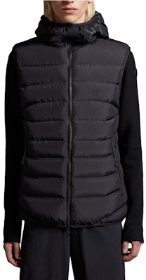 Moncler NUBIERA Slim Fit Reflective Logo Hooded Sleeveless Down Vest Black J10911A000185973I999 Shop Moncler NUBIERA Slim Fit Reflective Logo Hooded Sleeveless Down Vest Black J10911A000185973I999