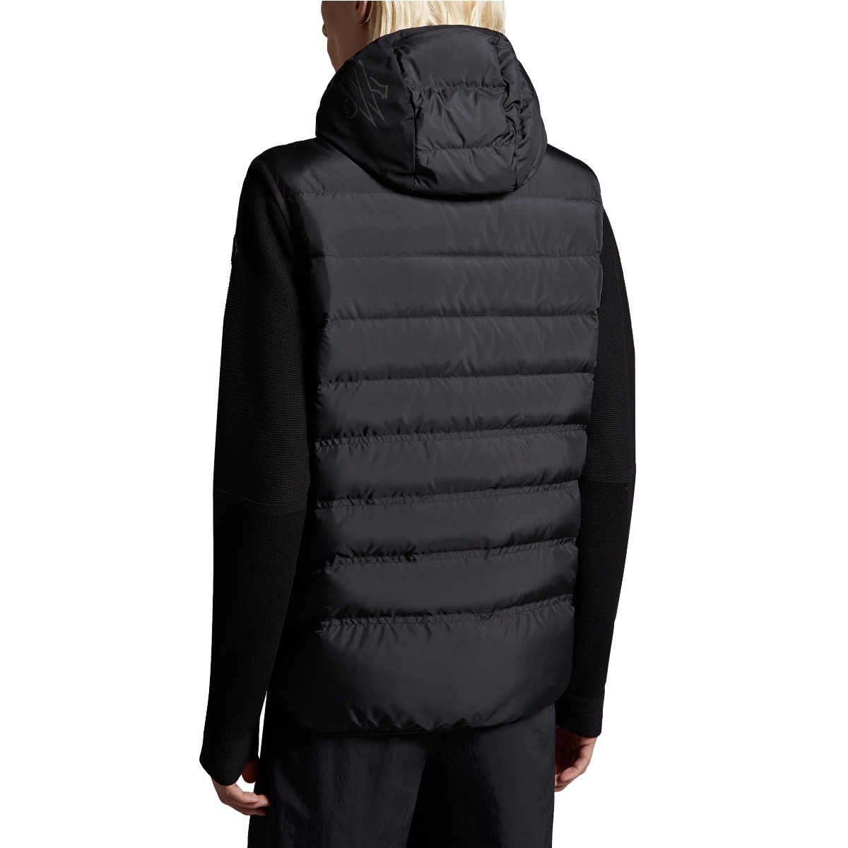 Purchase Moncler NUBIERA 黑色修身連帽無袖羽絨背心 反光標誌 J10911A000185973I999