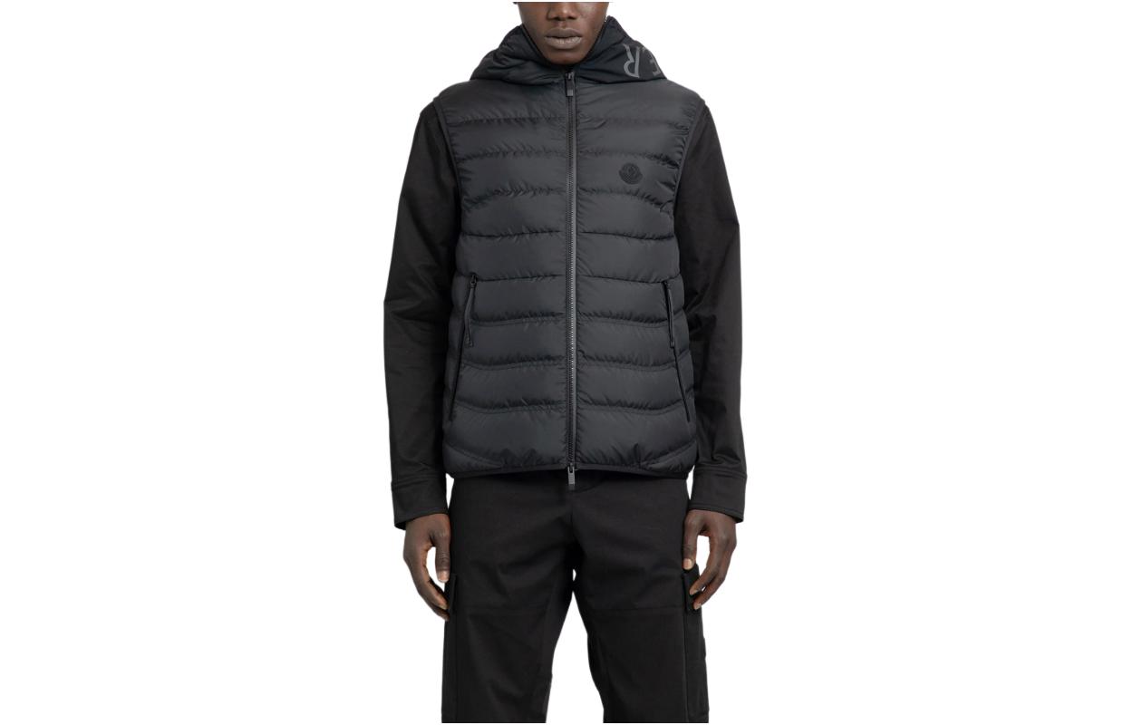 Moncler NUBIERA Series  Black Sleeveless Hooded Zip Vest. 1A000185973I999 圖 2