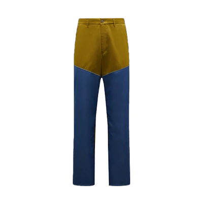 Moncler Olive Green Color Block Straight Leg Casual Pants Men’s. G20922A00003539JJ782
