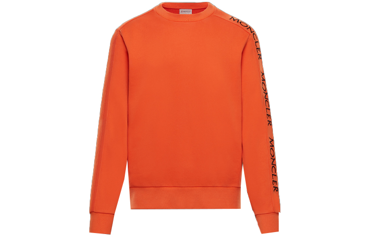 Moncler Orange Embroidered Logo Cotton Crewneck Sweatshirt 0918G733108098U326