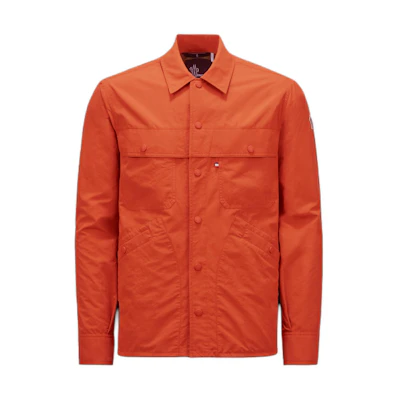 Moncler Orange Shirt Jacket with Reflective Details and Adjustable Cuffs J10971G00003595M6341