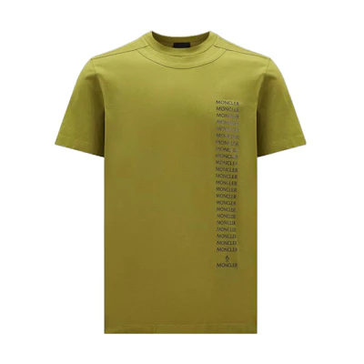 Moncler Organic Cotton Logo Print T-Shirt Light Green Short Sleeve . I20918C0005389A1781T