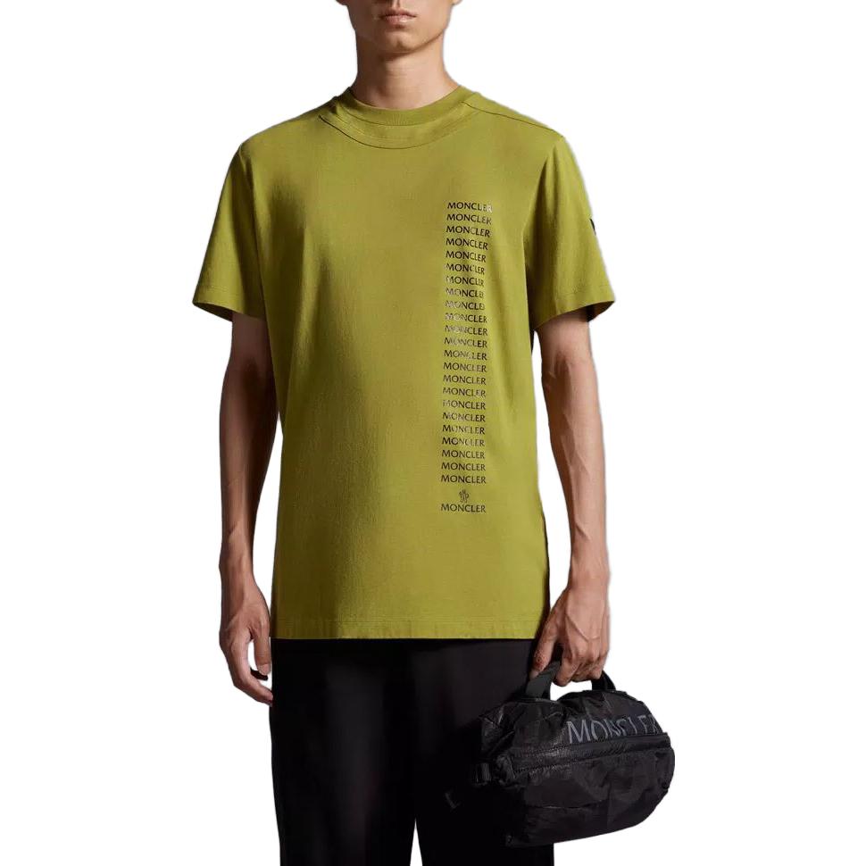 Moncler Organic Cotton Logo Print T-Shirt Light Green Short Sleeve . I20918C0005389A1781T 圖 3